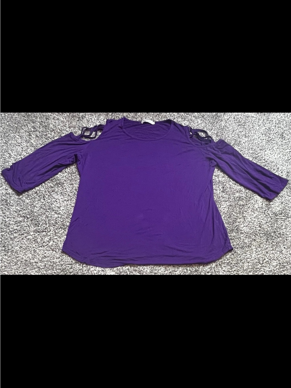 Cold-Shoulder Long Sleeve Tee in Purple
